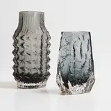 Geoffrey Baxter, Two Whitefriars Textured Range glass vases