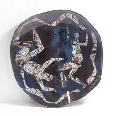 Duilio (Dubé) Barnabé, Large dish, c.1955, reverse-painted glass