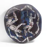 Duilio (Dubé) Barnabé, Large dish, c.1955, reverse-painted glass