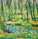 Max Agostini, Printemps à Keukenhof, Hollande, oil on canvas