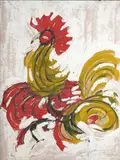 Jesús Reyes Ferreira, El Gallo, gouache and aniline on tan tissue paper
