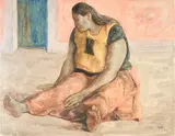 Mujer sentada by Francisco Zúñiga, 1968, watercolor, charcoal, and pastel on paper, sold Dec 2024