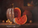 Armando Ahuatzi, Still Life with a Pumpkin, oil on canvas