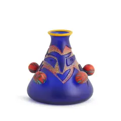 "HORSE MAN" VESSEL by Dan Dailey, 1990, blown glass with sandblasted surface drawing, sold Dec 2024