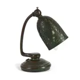 Tiffany Studios, "GRAPE VINE" PATTERN MINIATURE DESK LAMP, 1910, patinated bronze
