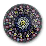 Oregon, dated 1991, paper maker's label and cane mark "PB 1991," ht. 1 3/4, dia. 2 3/4 in. by Parabelle Glass Millefiori Paperweight, Oregon, dated 1991, paper maker's label and cane mark "PB 1991," ht, sold Feb 2025