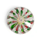 France, twisted ribbon alternating with twisted latticino, ht. 2, dia. 3 in. by St. Louis Crown Glass Paperweight, offered Feb 2025