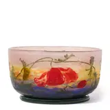 Daum, Footed Bowl, wheel-carved cameo glass, signed in cameo 'Daum Nancy' with Cross of Lorraine