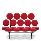 George Nelson, Marshmallow Sofa, for Herman Miller, upholstery, enameled steel, matte chrome-plated steel, aluminum