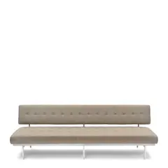 Florence Knoll, Sofa, chromed steel, upholstery, with Knoll fabric tag on underside