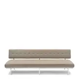 Florence Knoll, Sofa, chromed steel, upholstery, with Knoll fabric tag on underside
