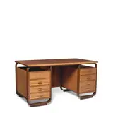 Giuseppe Pagano, Desk, for Maggioni, steam-bent beech, mahogany, brass