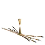 Oscar Torlasco, Ceiling Light, for Lumi, lacquered brass, with fourteen candelabra sockets