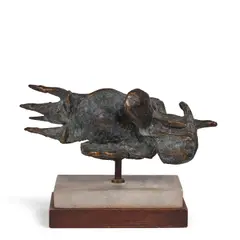James Lee Hansen, Littoral 4, bronze on granite base mounted to wood, incised 'HANSEN' to bronze