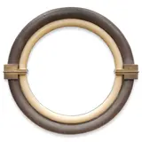 Karl Springer, Double Bullseye Mirror, painted wood, brass, mirrored glass