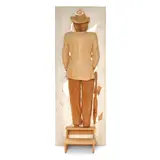 Livio de Marchi, Figural Composition, pine, canvas, together with a Livio de Marchi pine umbrella sculpture