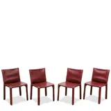 Mario Bellini, Set of Four Model 412 Cab Sidechairs, for Cassina, leather, stamped 'Cassina' on the underside