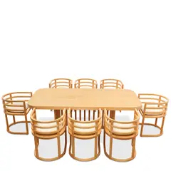 Richard Meier, Dining Table and Set of Eight Chairs, for Knoll, maple