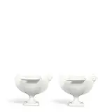 Pair of Le Coquetier (Egg Holders) by François-Xavier Lalanne, porcelain, signed 'LALANNE FRANCE' with Porcelain de Paris mark on underside of base, sold Oct 2025