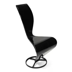 Unique S Chair by Tom Dixon, patent leather, iron, stamped 'TOM DIXON LONDON' on underside of base, sold Oct 2025