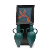 Wendell Castle, Untitled (Double Urn Cabinet), ebonized and polychromed mahogany, acrylic on illustration board