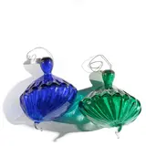 Two Pilchuck Aerials by Dale Chihuly, blown glass, green aerial etched 'XXV PILCHUCK Chihuly 178/440', sold Oct 2025