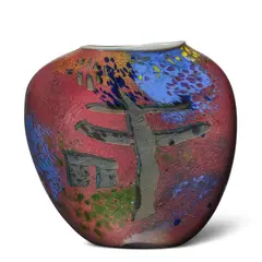William Morris, Vessel (Stonehenge Series), blown glass, incised 'Morris 1985' along lower edge