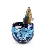 Hiroshi Yamano, Fish Catcher, blown glass, silver leaf