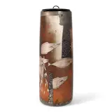 Hiroshi Yamano, Vessel with Cover, from East to West Series, blown, silver leafed, electroplated and engraved glass, lacquerware
