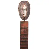 Head Sculpture on Stand by Bertil Vallien, cast and polished glass, steel, etched 'B, offered Oct 2025