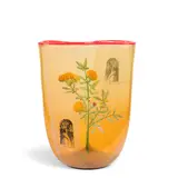 Walter Lieberman, Vase, blown, painted and engraved glass, etched 'Walt Lieberman' on underside