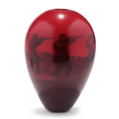 Walter Lieberman, Vase, blown and painted glass, etched 'Walt Lieberman 1992'