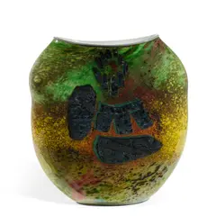 William Morris, Stone Vessel, blown glass, etched 'William Morris 1984' along lower edge of vessel