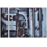 April Surgent, Self Portrait at High Latitude (triptych), cameo engraved glass, etched 'April Surgent 2014 1/3', 'April Surgent 2014 2/3', and 'April Surgent 2014 3/3' respectively