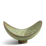 James Lovera, Folded Bowl, crater glazed earthenware, incised 'lovera' on underside