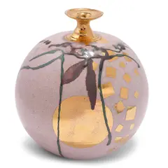 Robert Sperry, Vessel, stoneware with crackle glaze and gold luster, signed and dated in the glaze 'Sperry 75' on underside