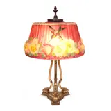 Pairpoint, Puffy Hummingbird and Flower Table Lamp