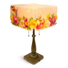 Pairpoint, Puffy Butterfly and Rose Table Lamp