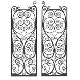 Edgar Brandt, Pair of Gates, painted wrought iron, one stamped 'E