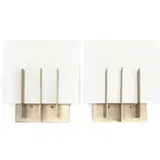 Maison Desny, Pair of Sconces, steel, with later square milk glass panels, one sconce stamped '2', the other stamped '6'