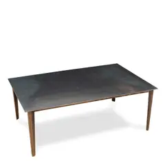John Dickinson, Custom Coffee Table, steel with blue watered finish