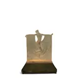 René Lalique, Suzanne Statuette, frosted glass with illuminating bronze base