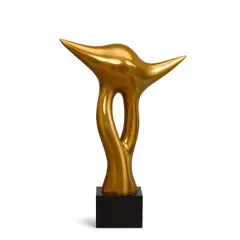 Antoine Poncet, Untitled (Abstract Sculpture), polished bronze, black marble, sculpture stamped with initials 'AP' and numbered '1/6'
