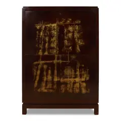 Jacques Adnet, Cabinet, lacquered wood exterior with abstract design