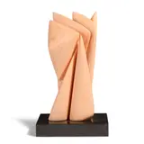 Pablo Atchugarry, Untitled, pink Portugal marble, black granite base, incised 'ATCHUGARRY' along lower edge