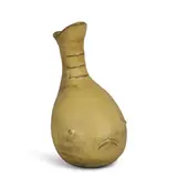 Leza McVey, Rare Polliwog Pitcher with Off-Center Neck, glazed stoneware, with partial vintage tape strip on underside inscribed in black ink 'LEZA S