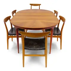 Danish Modern, Extension Dining Table, teak, brass tag 'ILLUMS BOLIGHUS KOBENHAVN', with two leaves