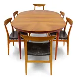 Danish Modern, Extension Dining Table, teak, brass tag 'ILLUMS BOLIGHUS KOBENHAVN', with two leaves