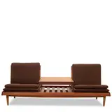 Hans Olsen, TV 161 Modular Bench / Sofa, for Bramin, teak, woven grass, upholstery