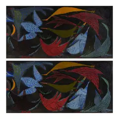 Swedish Modern, Pair of Enameled Copper Panels, Pair of Enameled Copper Panels